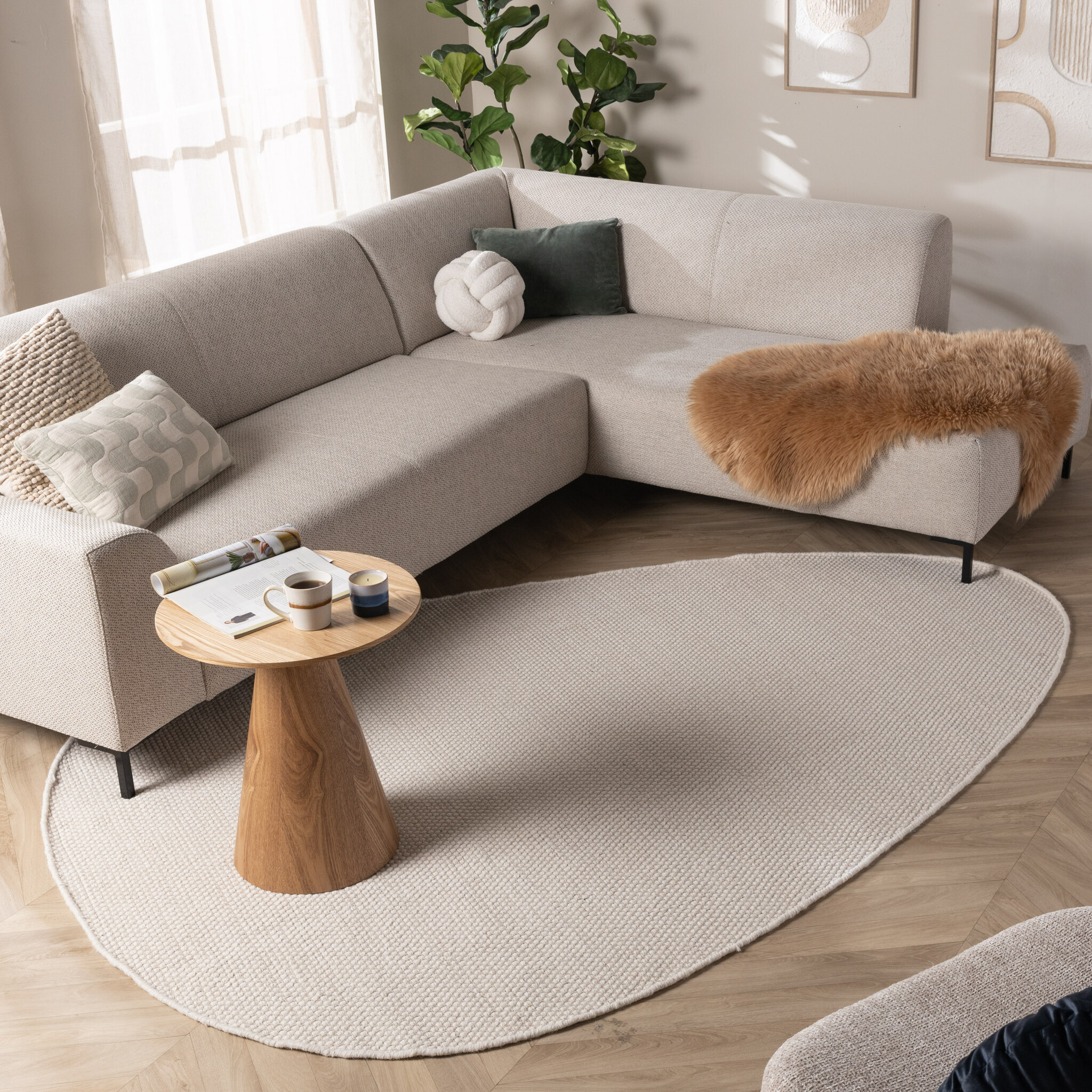 Organisk Formad Matta - Bliss Gräddvit - sfeer