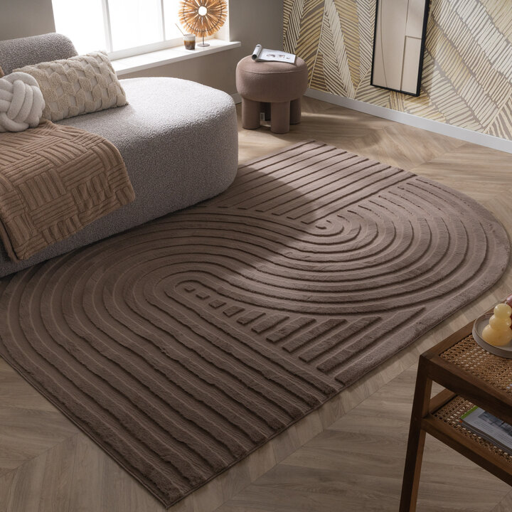 Oregelbunden Matta - Flowy Wavy Taupe