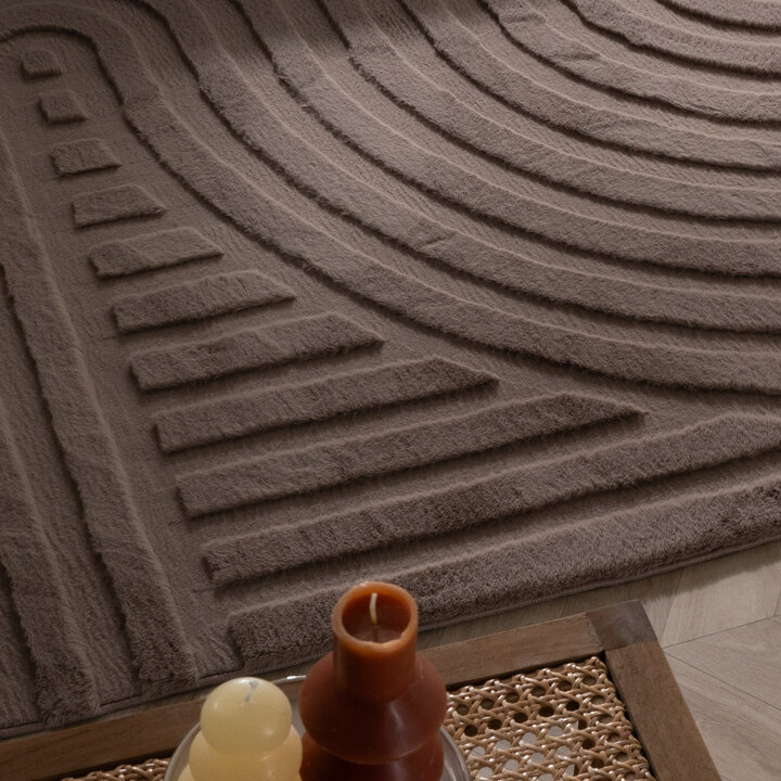 Oregelbunden Matta - Flowy Wavy Taupe