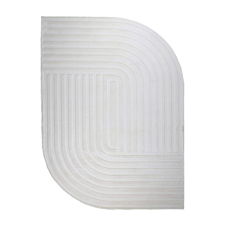 Oregelbunden Matta - Flowy Lines Gräddvit