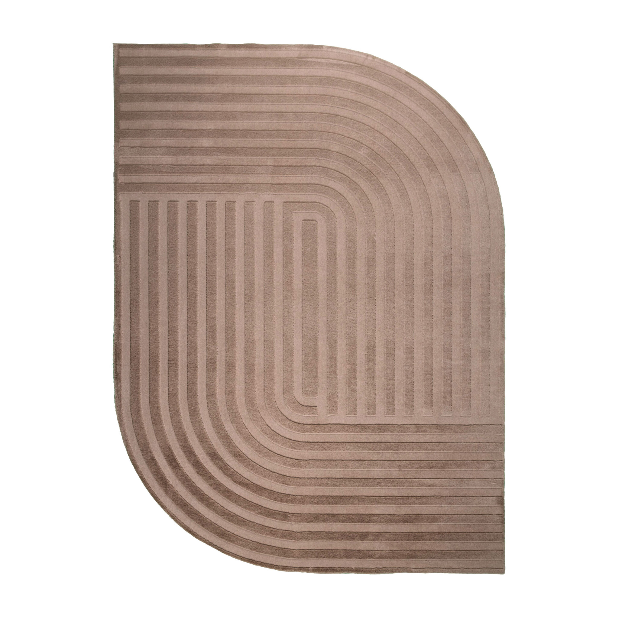 Oregelbunden Matta - Flowy Lines Taupe - sfeer
