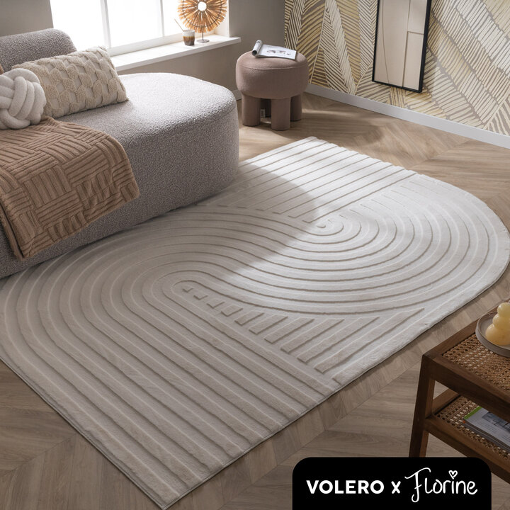 Oregelbunden Matta - Flowy Wavy Gräddvit