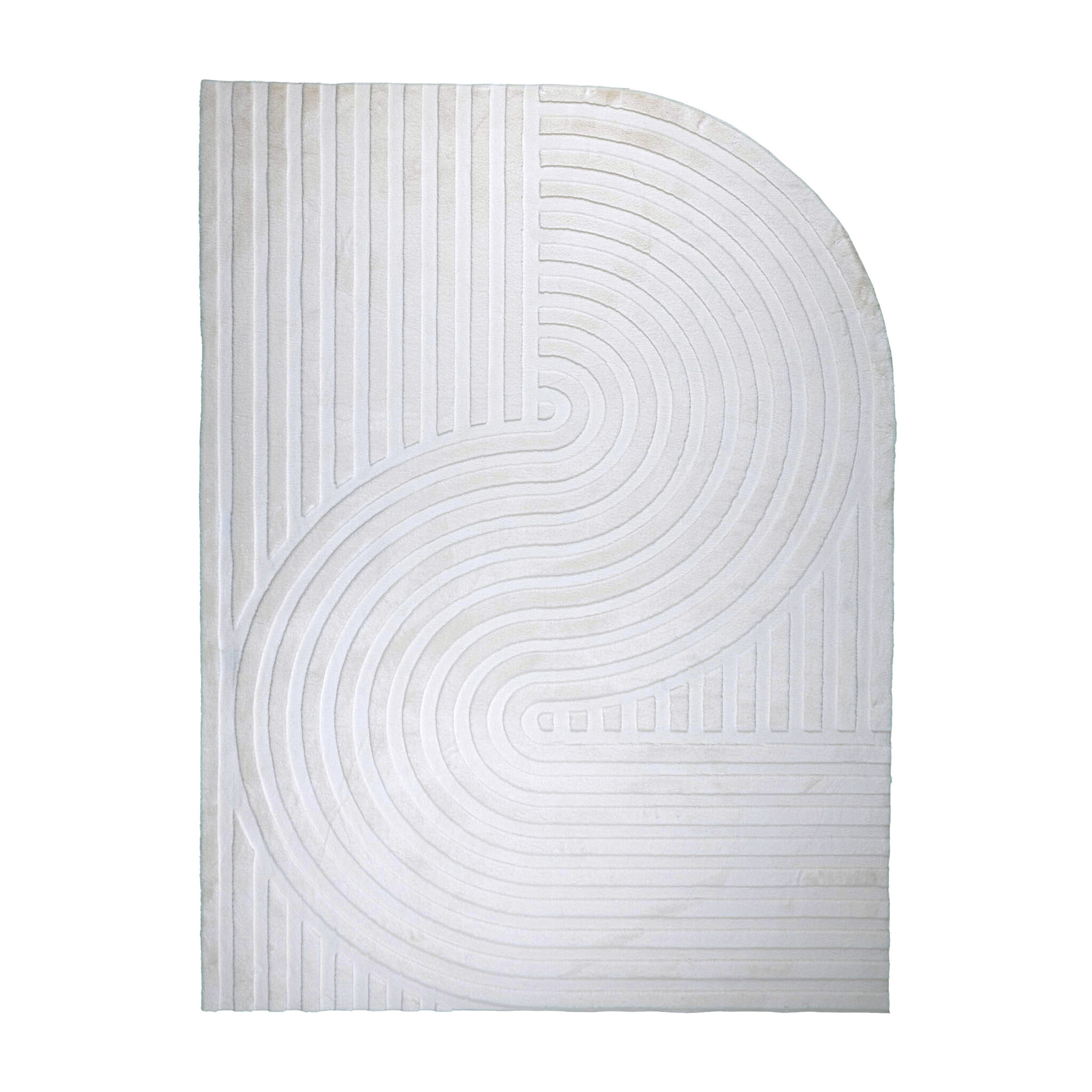 Oregelbunden Matta - Flowy Wavy Gräddvit - sfeer
