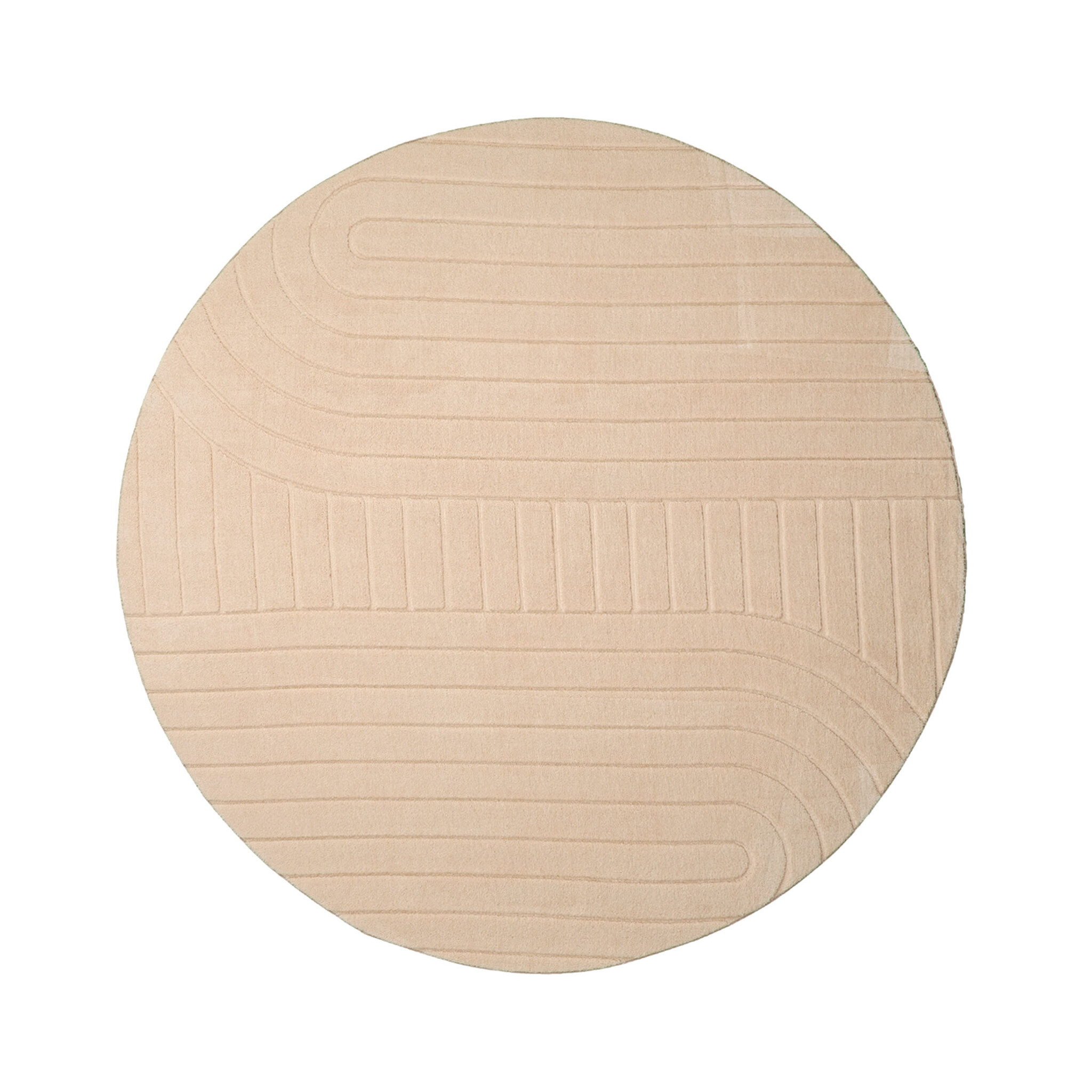 Rund Skandinavisk Matta - Charm Arches Beige - sfeer