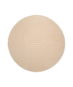 Rund Skandinavisk Matta - Charm Curves Beige