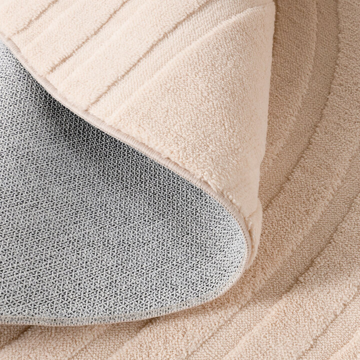 Rund Skandinavisk Matta - Charm Curves Beige