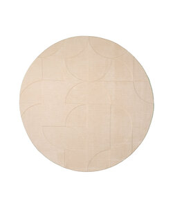 Rund Skandinavisk Matta - Charm Circles Beige
