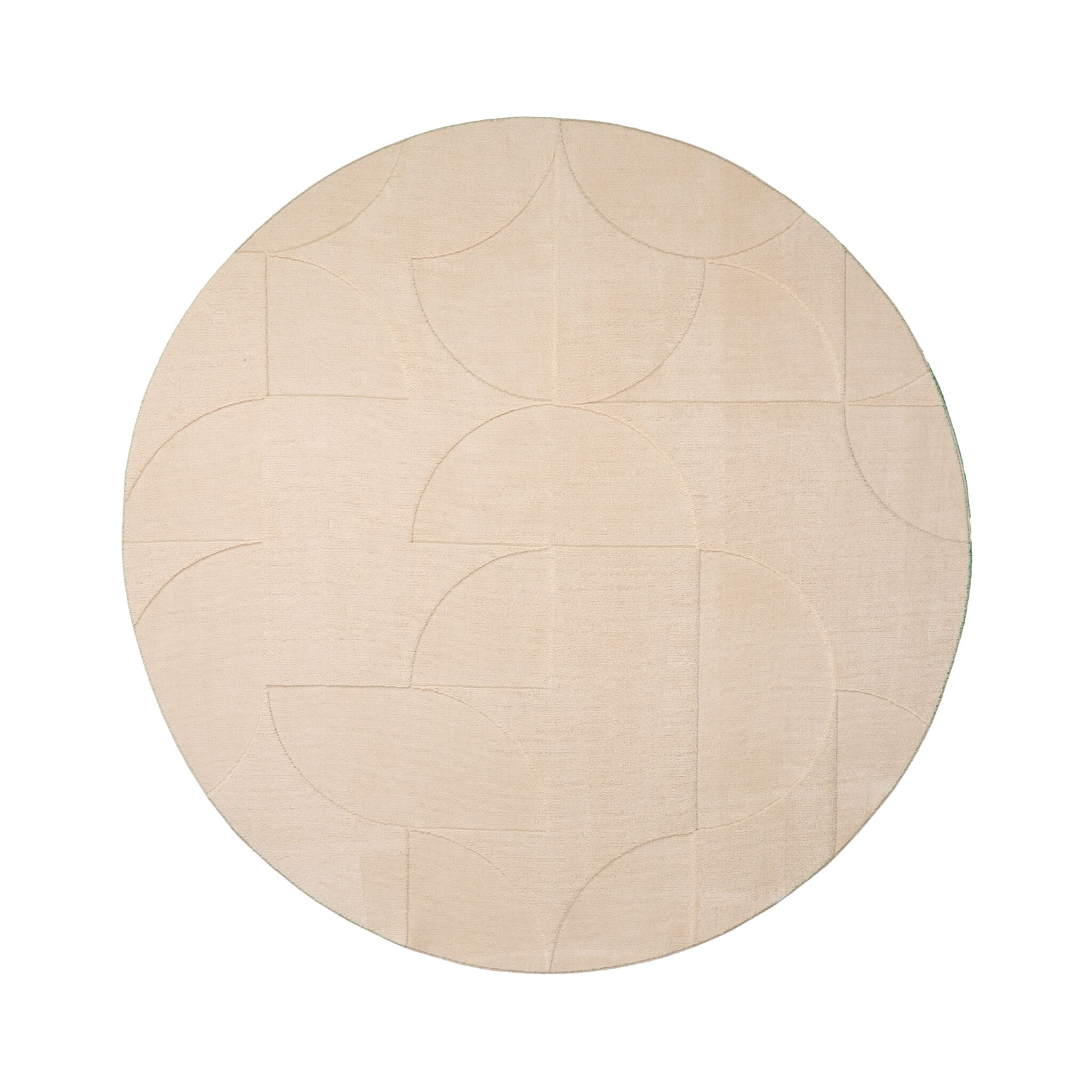 Rund Skandinavisk Matta - Charm Circles Beige - sfeer