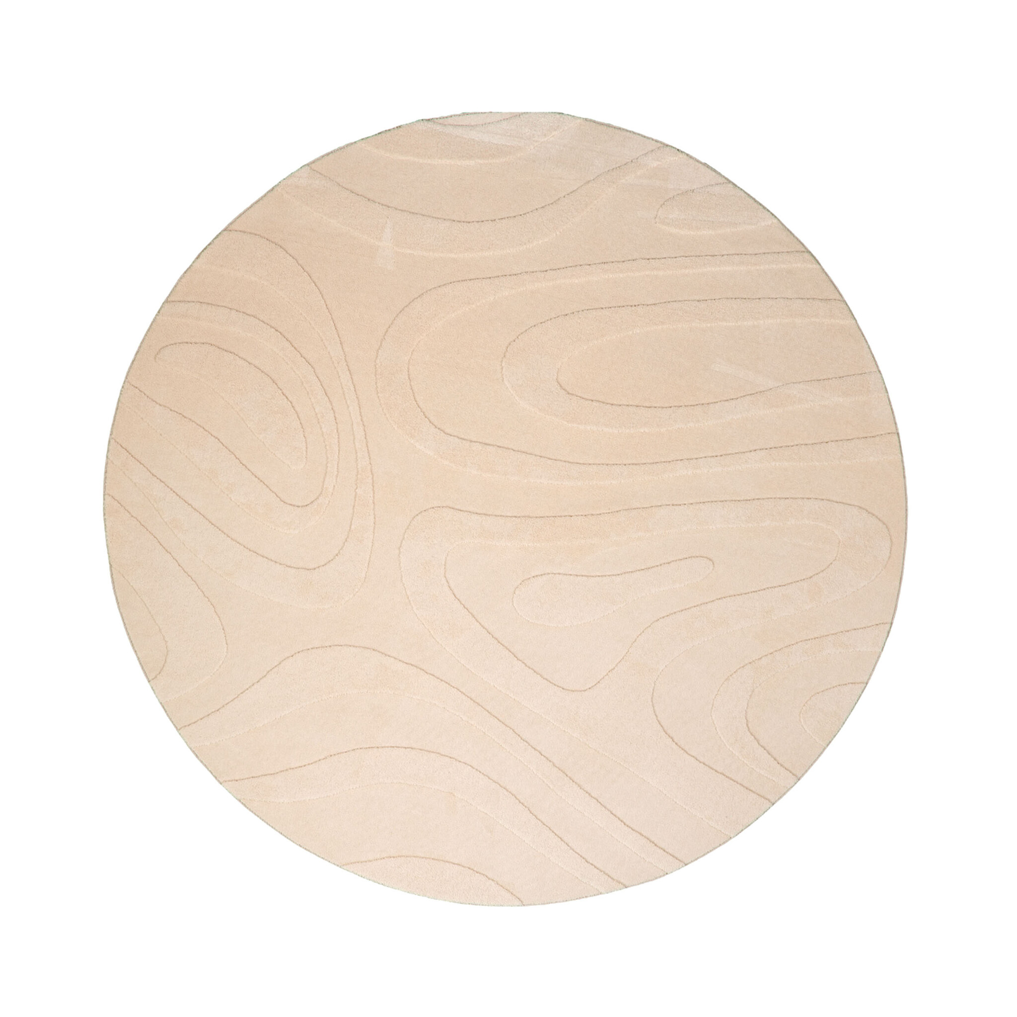 Rund Skandinavisk Matta - Charm Shapes Beige - sfeer