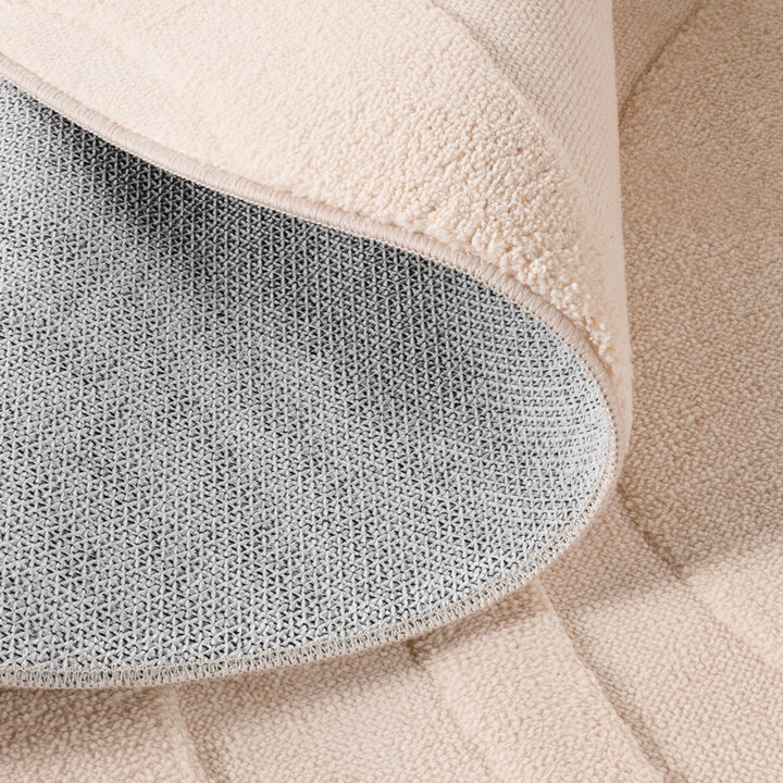 Rund Skandinavisk Matta - Charm Shapes Beige