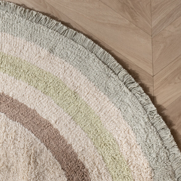 Ovalt tvättbart barnmatta - Milo Grön