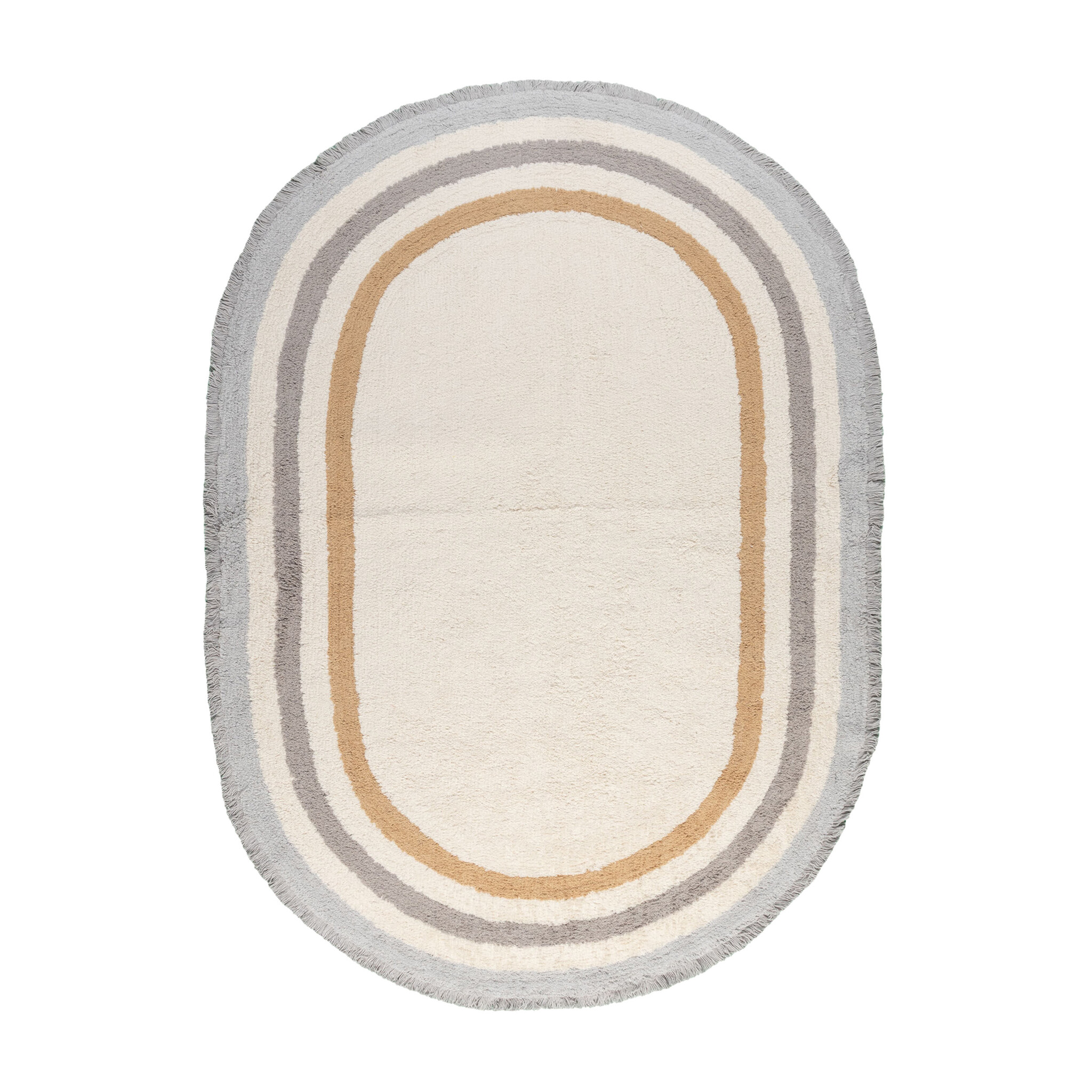 Ovalt tvättbart barnmatta - Milo Grå - sfeer