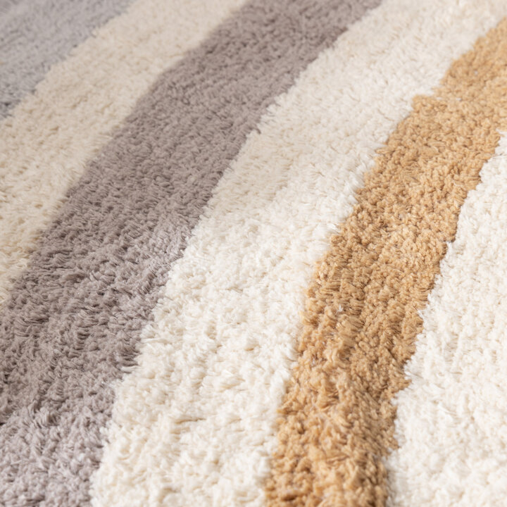 Rund tvättbar barnmatta - Milo Grå