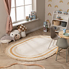 Oval tvättbar barnmatta - Milo Beige - thumbnail
