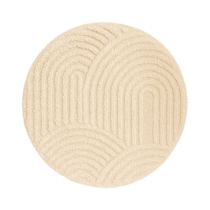 Rund skandinavisk matta – Lova Arches Beige