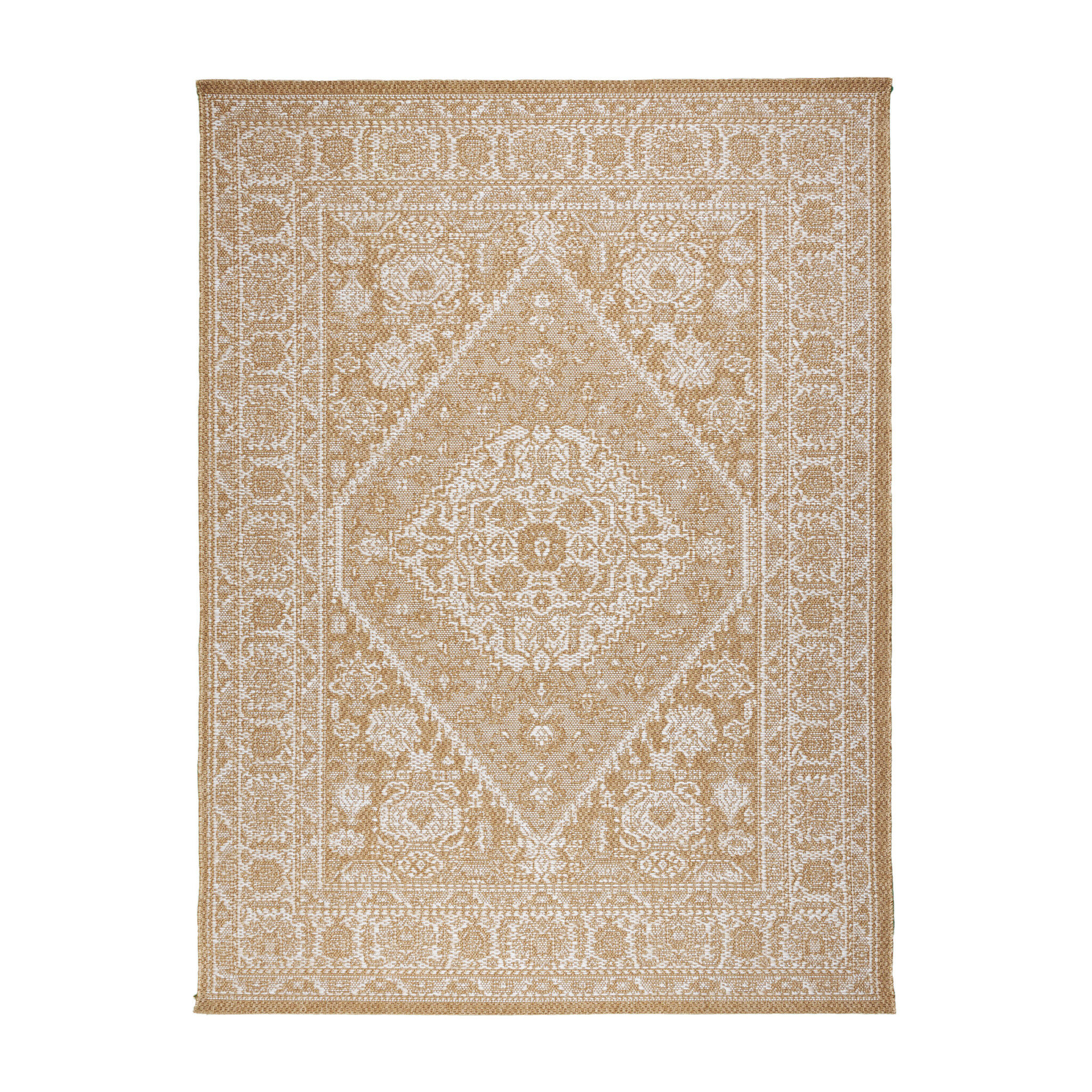 Jute Outdoor Matta - Daisy Medaillon Vit - sfeer