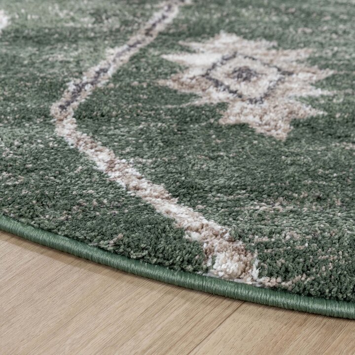 Rund berbermatta - Blend Aztec Grön