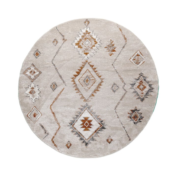 Rund berbermatta – Blend Aztec Beige