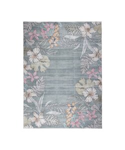 Utomhusmatta blommor - Poppy Olivgrön