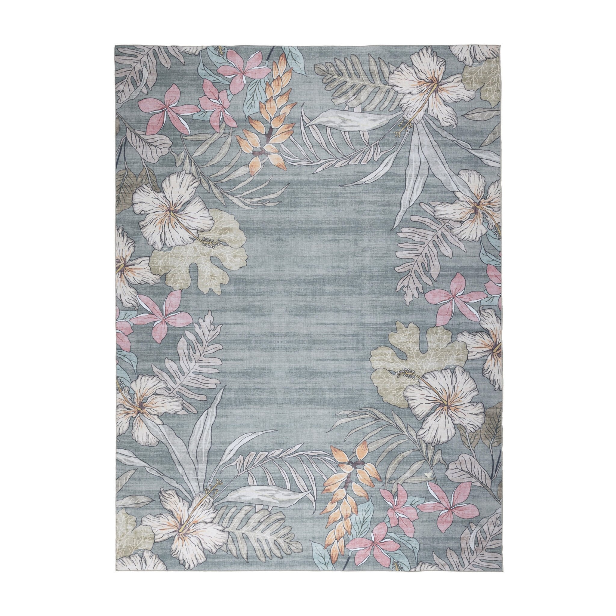 Utomhusmatta blommor - Poppy Olivgrön - sfeer