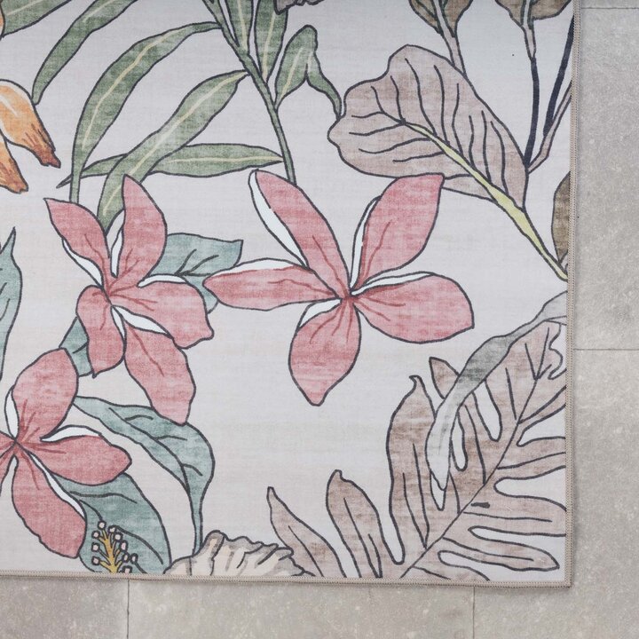 Blommor på utomhusmattan - Poppy Kräm