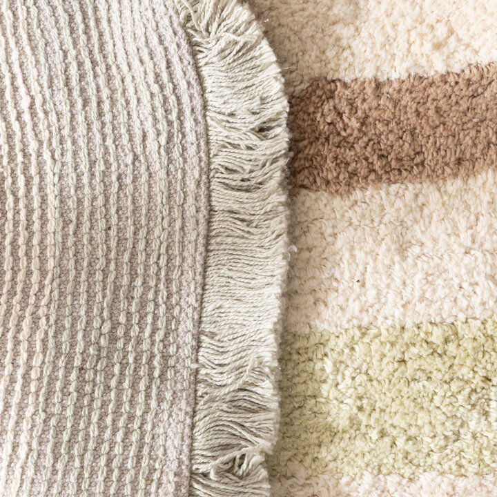 Rund tvättbar barnmatta - Milo Grön