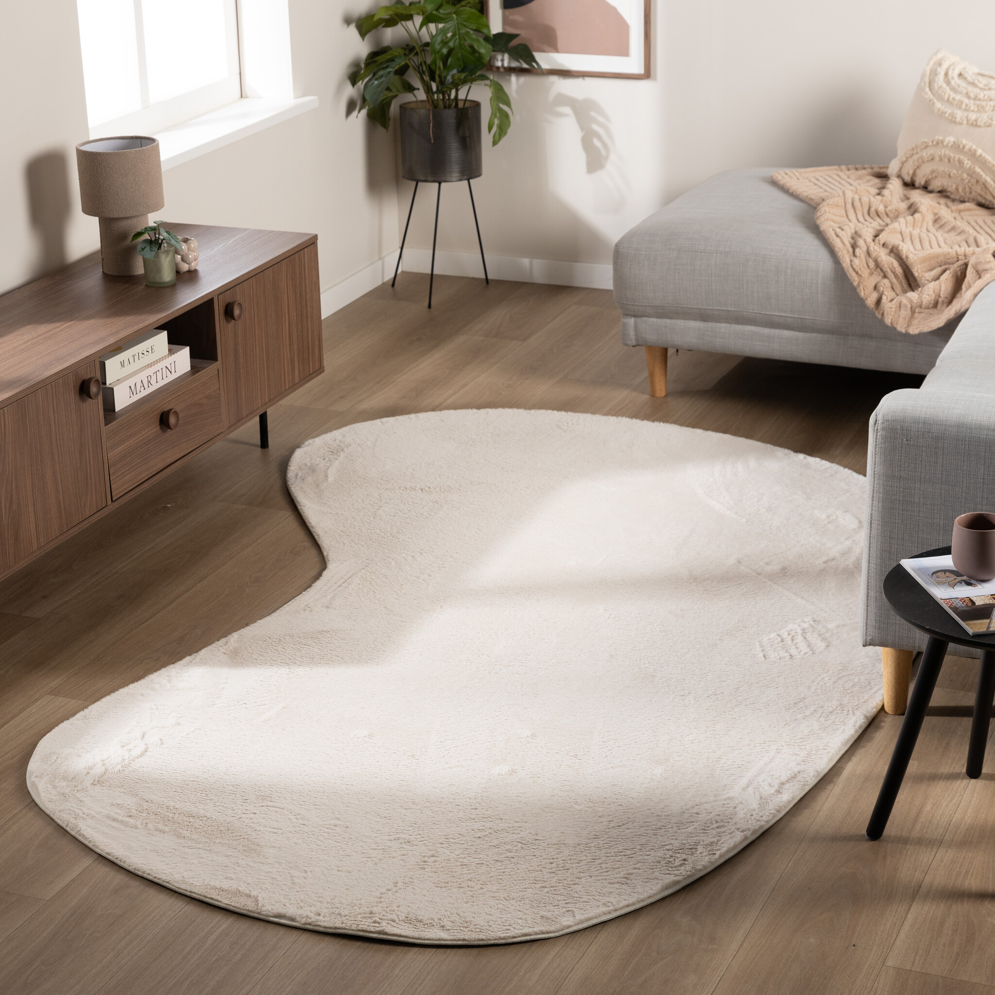 Mjuk lågpolig matta – Cozy Ripple Creme