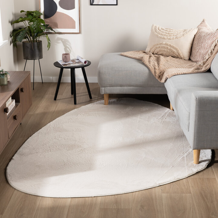 Mjuk lågpolig matta – Cozy Pebble Kräm