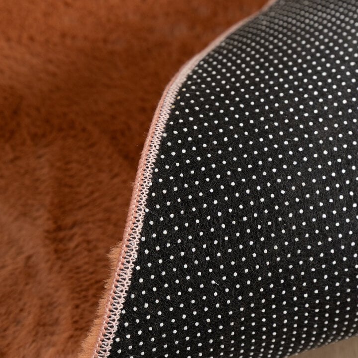 Rund låghög matta – Cozy Terracotta