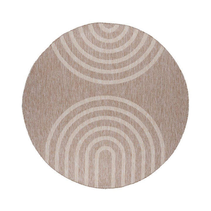 Rund utomhusmatta – Sierra Arches Beige/Kräm