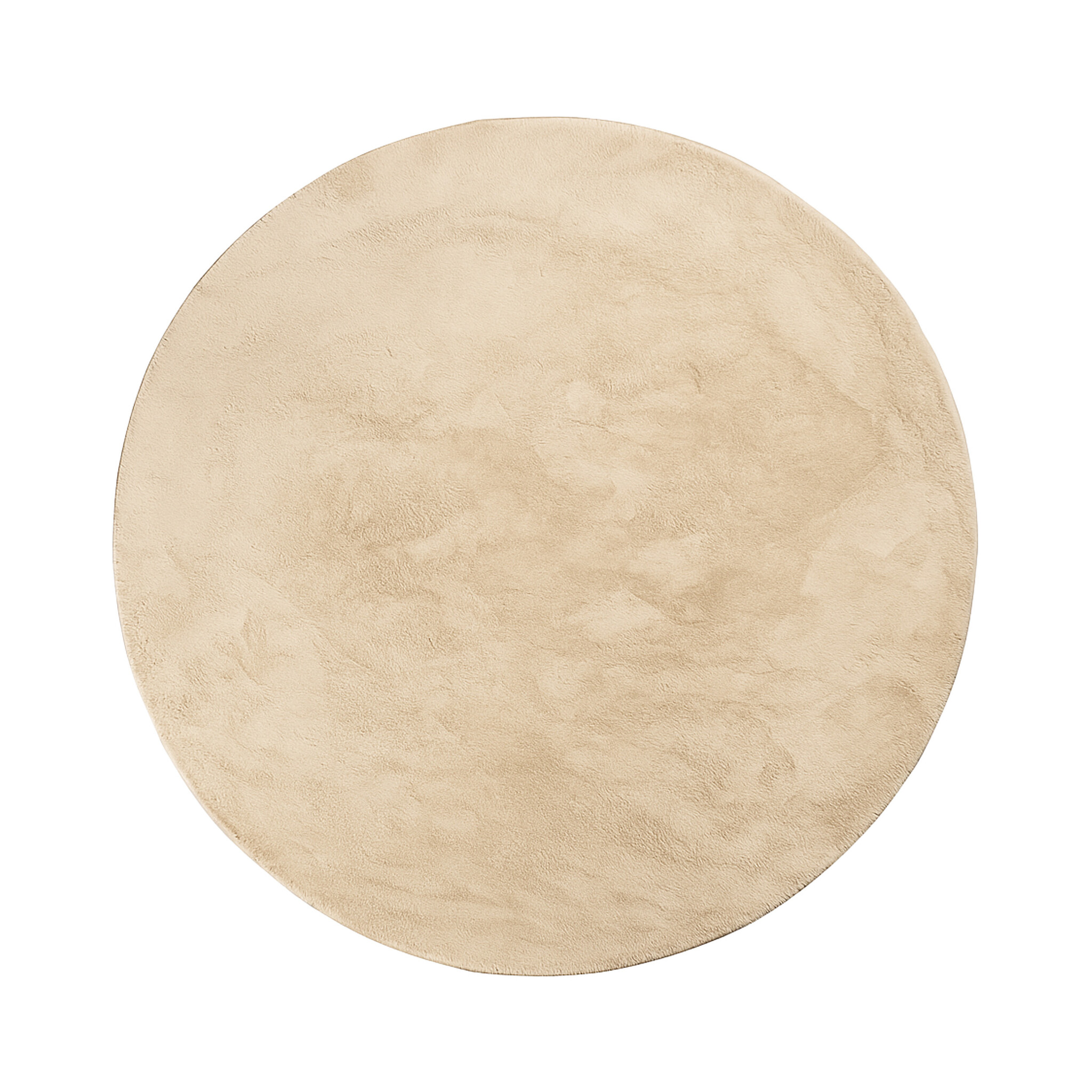Rund låghårig matta – Cozy Beige - sfeer