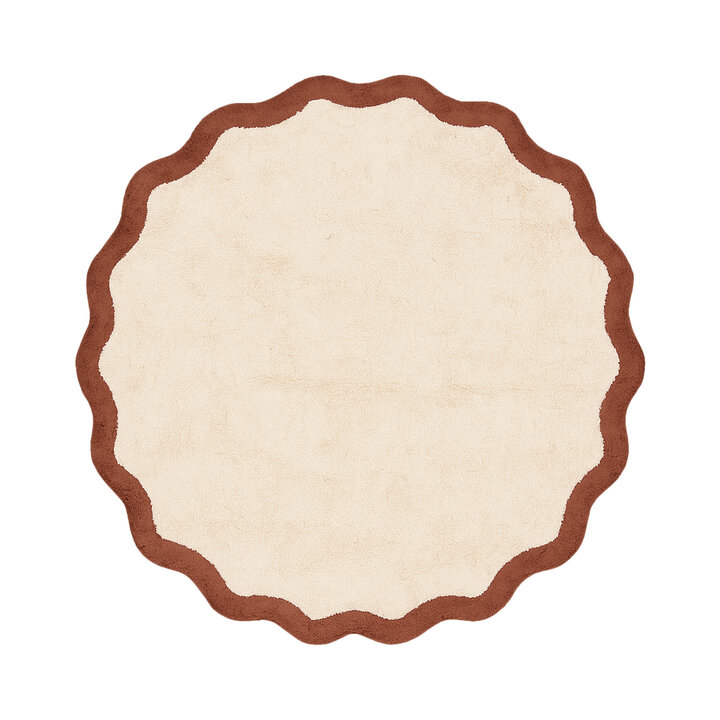 Rund Tvättbar Matta – Hazy Brun/Crème