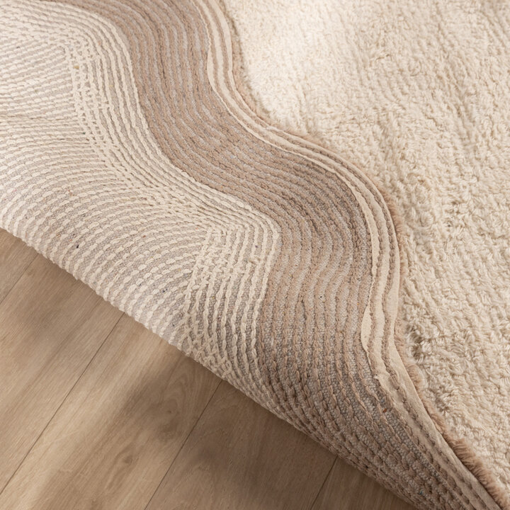 Rund Tvättbar Matta – Hazy Beige/Crème