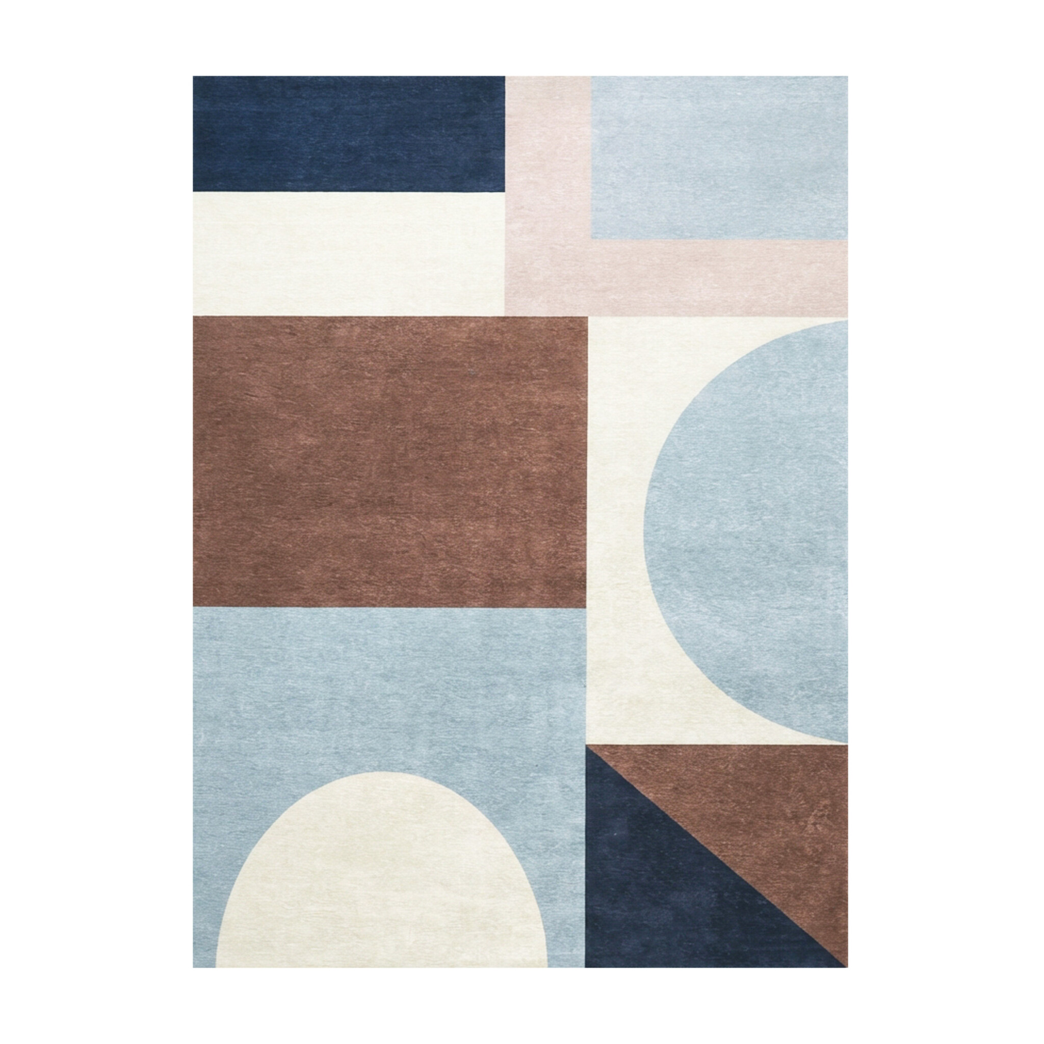 Geometrisk matta – Swing Shapes Blå/Brun - sfeer