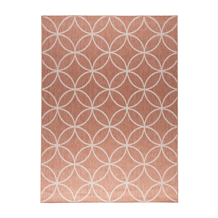Geometrisk Utomhusmatta – Faro Ripple Rosa