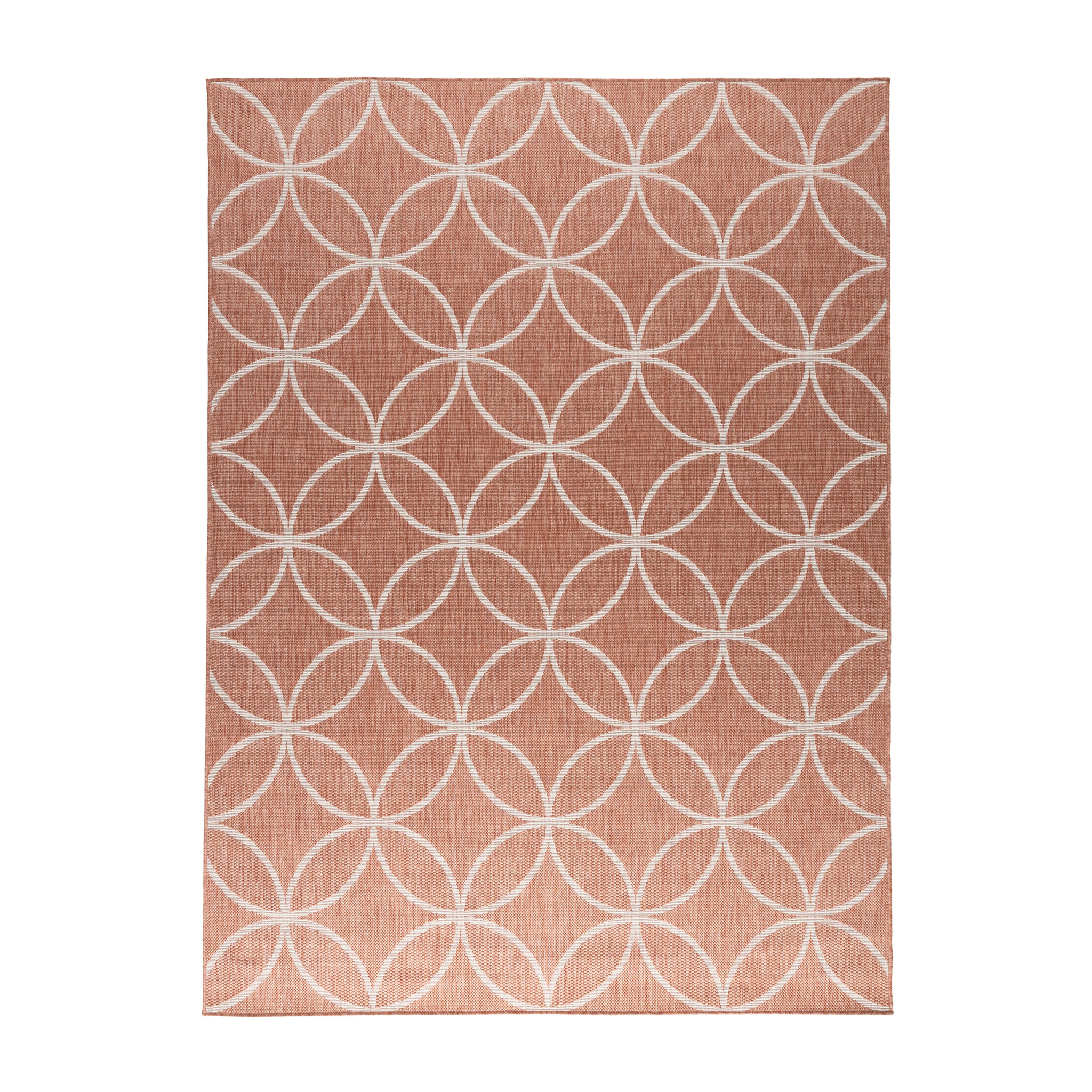 Geometrisk Utomhusmatta – Faro Ripple Rosa - sfeer