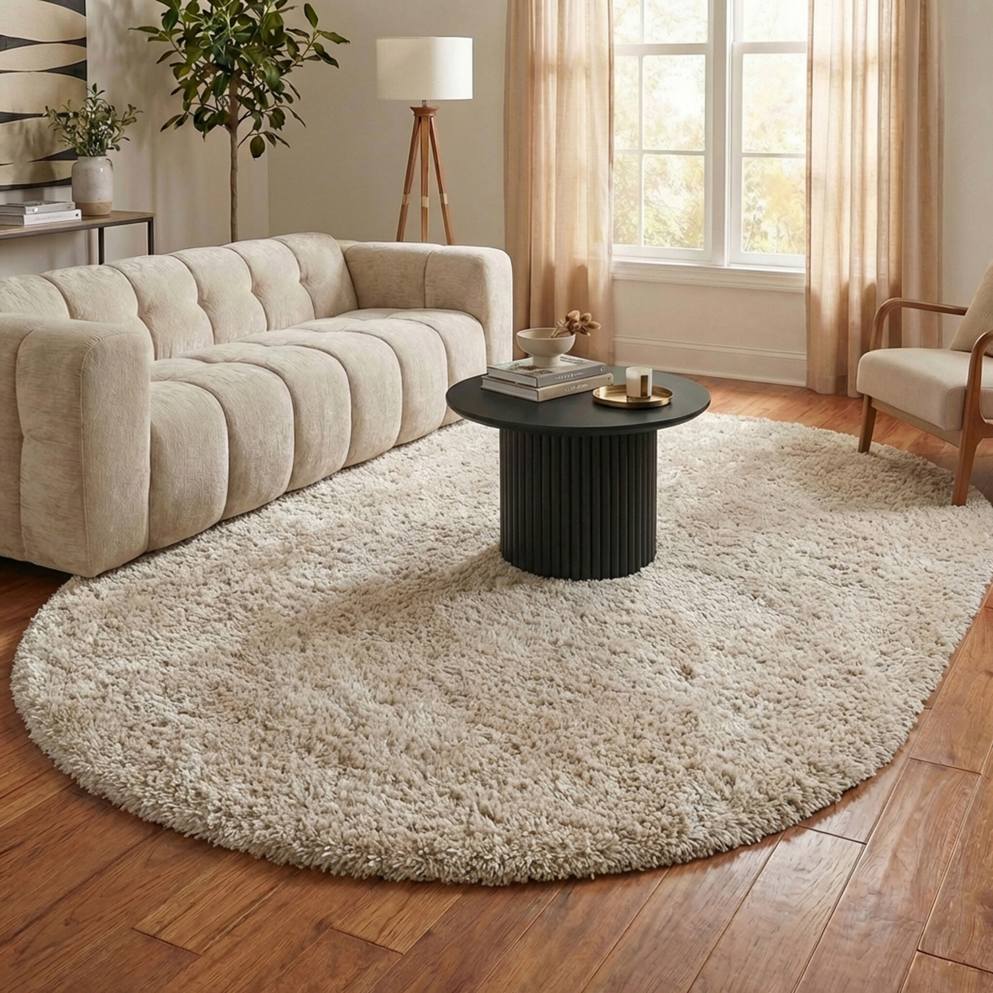 Oval Shagmattor - Blaze Beige