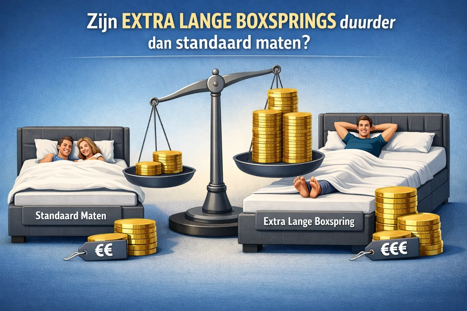 Zijn extra lange boxsprings duurder dan standaard maten?