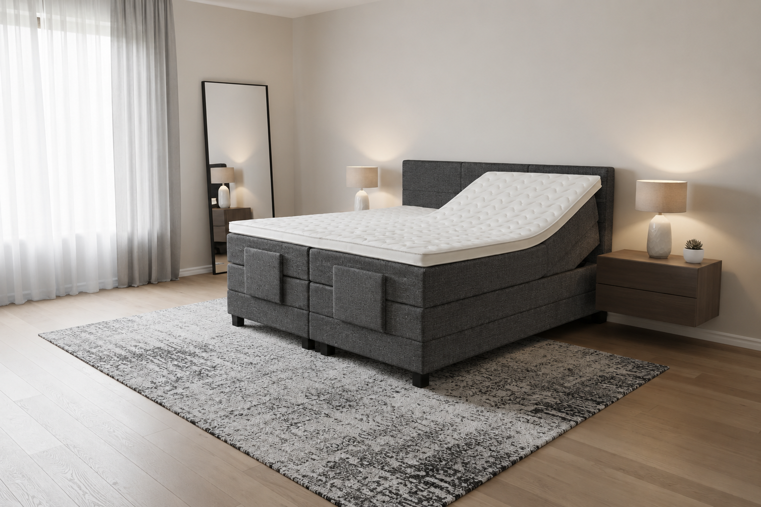 2 persoons boxspring Hamar deluxe - elektrisch - infrarood - 180cm