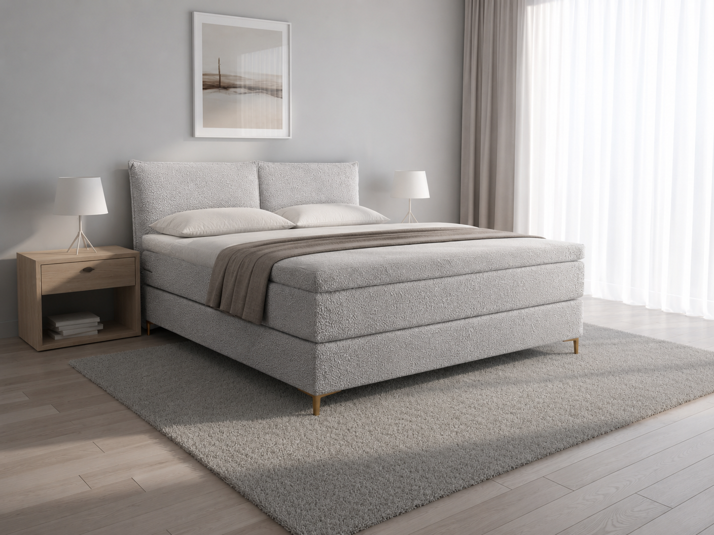 2 persoons boxspring Diresta Cuscino - Teddy - 180cm