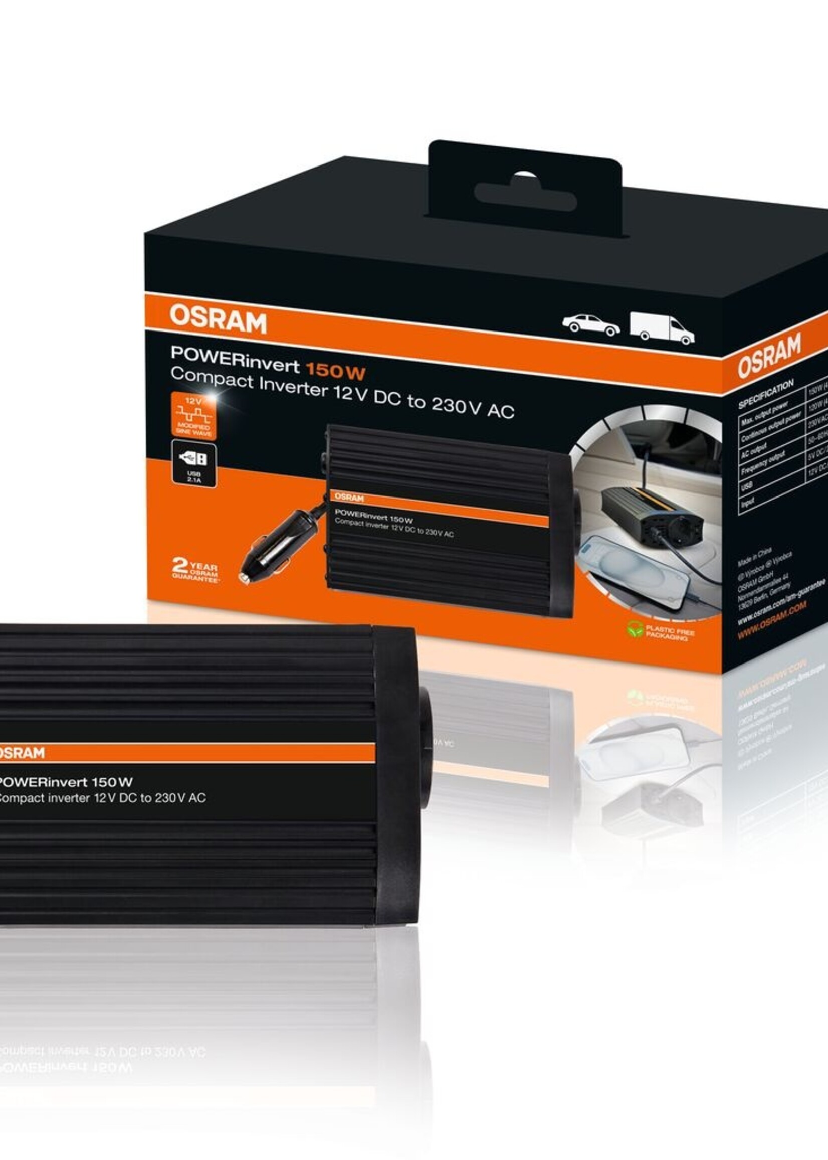 Osram Powerinvert omvormer 150w - OEINVU150