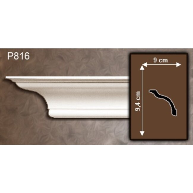 Grand Decor Kroonlijst P816 (94 x 90 mm), polyurethaan, lengte 2 m