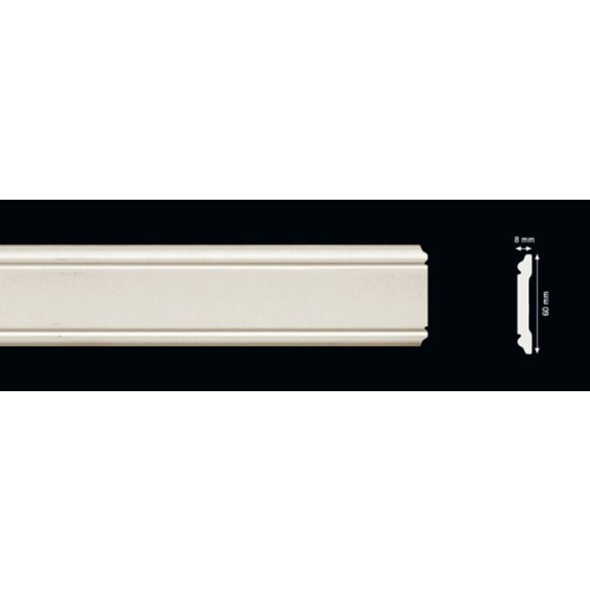 Homestar Wandlijst CW12 (60 x 8 mm), lengte 2 m