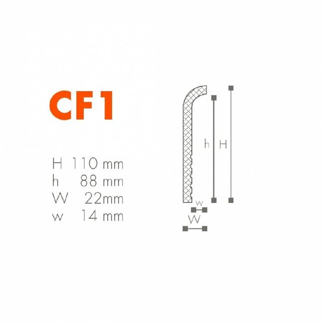 NMC Wallstyl CF1 Overzetplint (110 x 22 mm), lengte 2 m