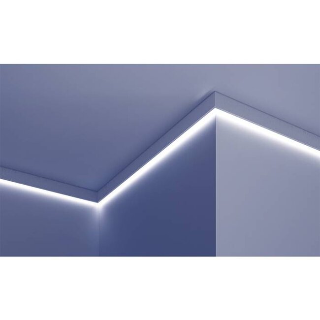 Grand Decor Polyurethaan - LED sierlijst voor indirecte verlichting, KF501 (62 x 25 mm), lengte 2 m