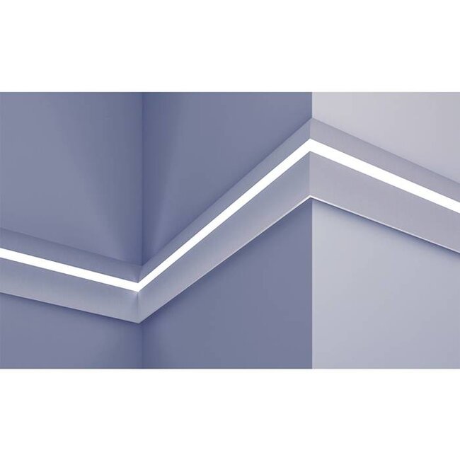 Grand Decor Polyurethaan - LED sierlijst voor indirecte verlichting, KF502 (75 x 36 mm), lengte 2 m