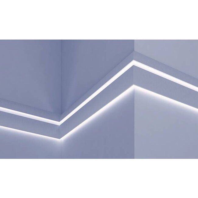 Grand Decor Polyurethaan - LED sierlijst voor indirecte verlichting, KF502 (75 x 36 mm), lengte 2 m