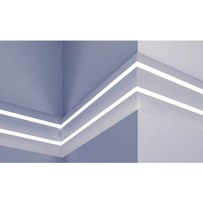 Grand Decor Polyurethaan - LED sierlijst voor indirecte verlichting, KF502 (75 x 36 mm), lengte 2 m