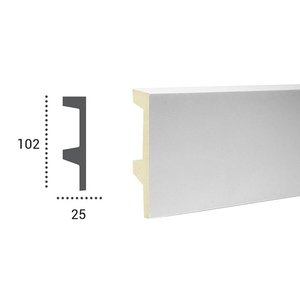 Grand Decor Polyurethaan - LED sierlijst voor indirecte verlichting, KF504 (102 x 25 mm), lengte 2 m