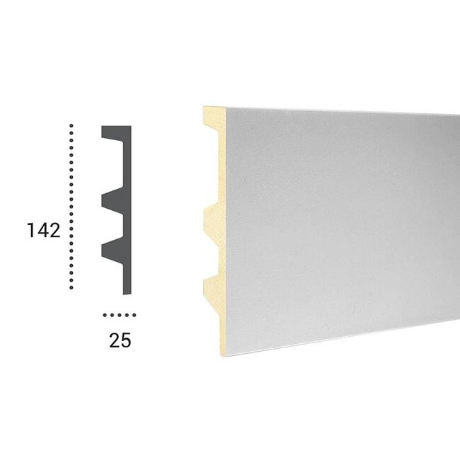 Grand Decor Polyurethaan - LED sierlijst voor indirecte verlichting, KF505 (142 x 25 mm), lengte 2 m